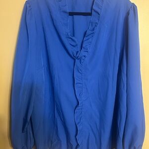 SHEIN Royal Blue Ruffled Blouse